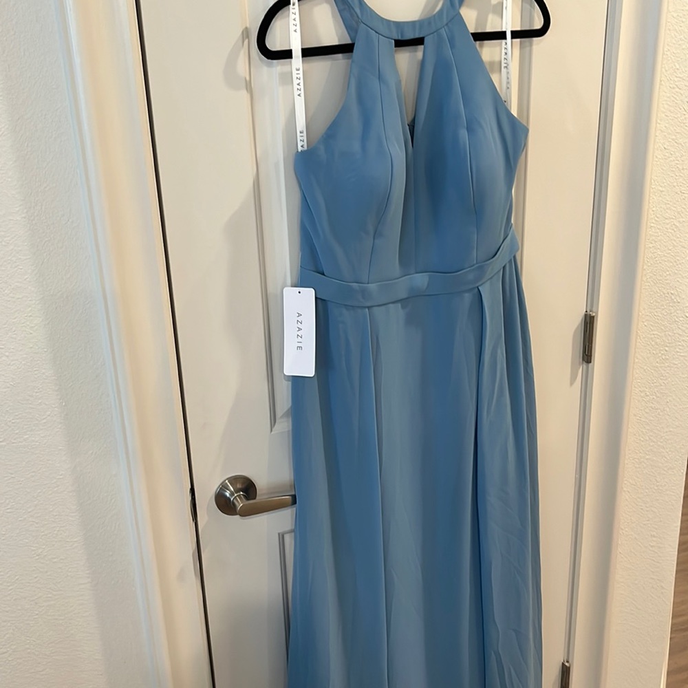 Steel Blue Azazie Dress